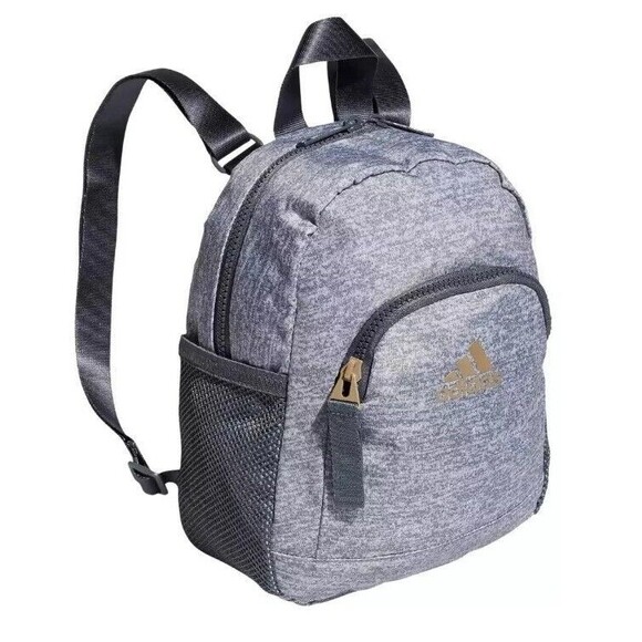 Adidas Kids Backpack Tote Zip Jersey Onix Grey Linear 3 Mini 5154280 NWT - Picture 1 of 10
